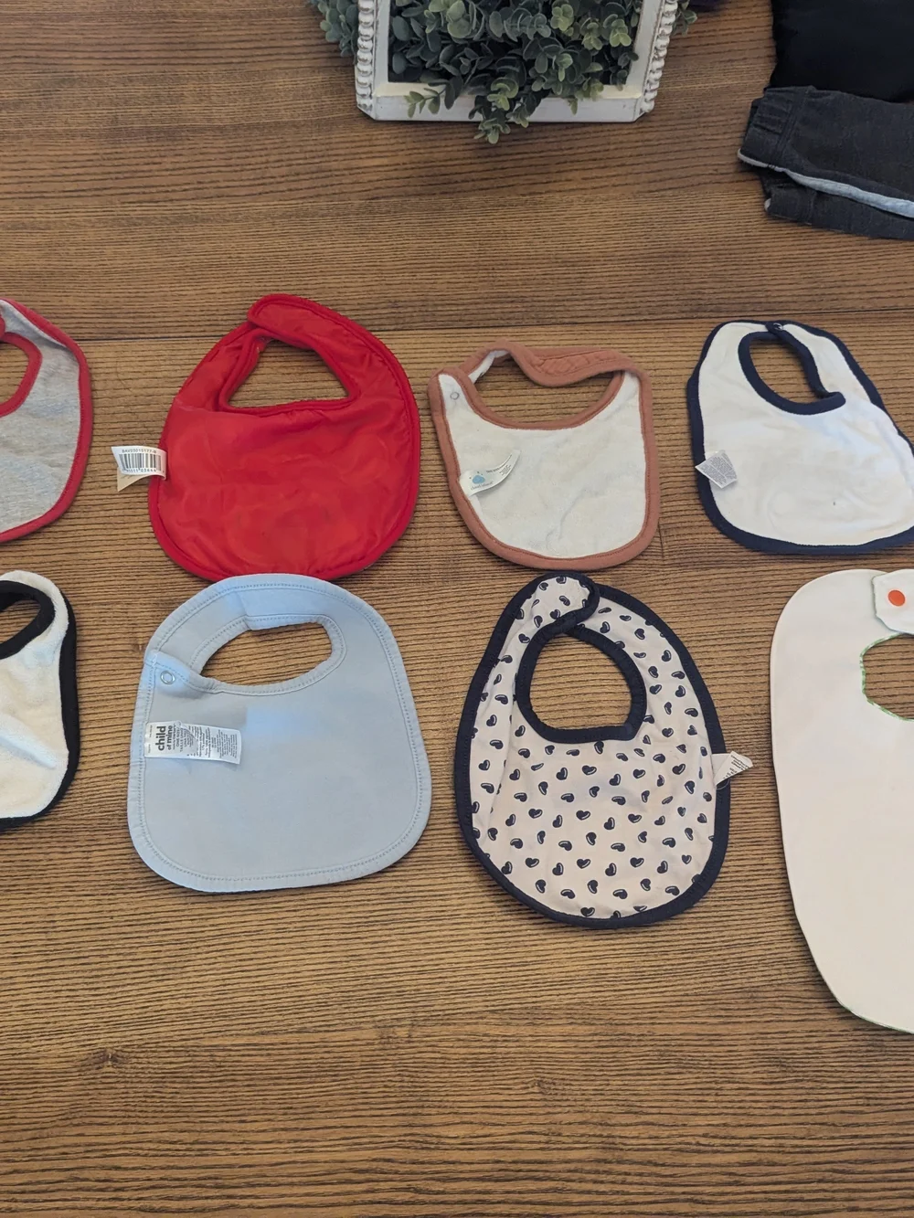 EUC Baby Feeding Bib Burpcloth Bundle Illini Cardinals Mickey Gingham